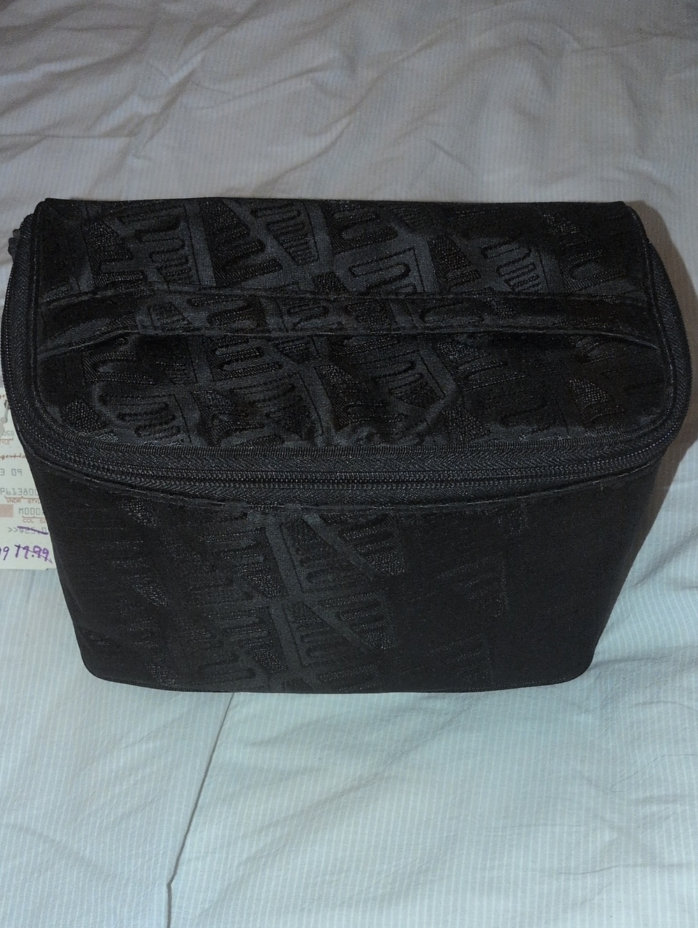 Vintage Black Sanger Harris Dorli Embossed Toiletry Bag With Tags Cosmetic
